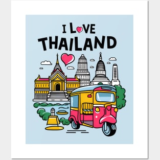 I love Thailand - Travel Souvenir Posters and Art